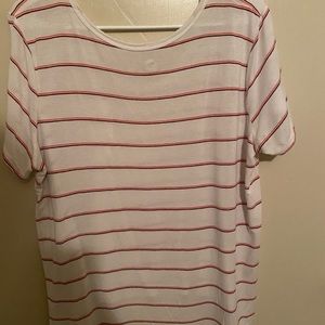 white with red stripped